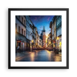 Póster en marco negro - El encanto de Cracovia - 40x40 cm