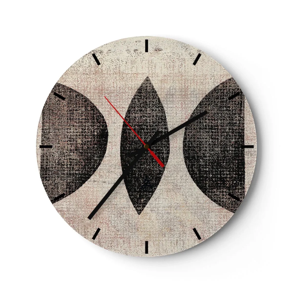 Reloj de pared - Reloj de vidrio - Abstracción étnica - 40x40 cm
