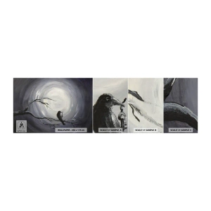 Muestra De Fotomural Standard Eco - La clave del misterio de la noche - Abstracción, Cuervo, Pájaro - 100x30 cm