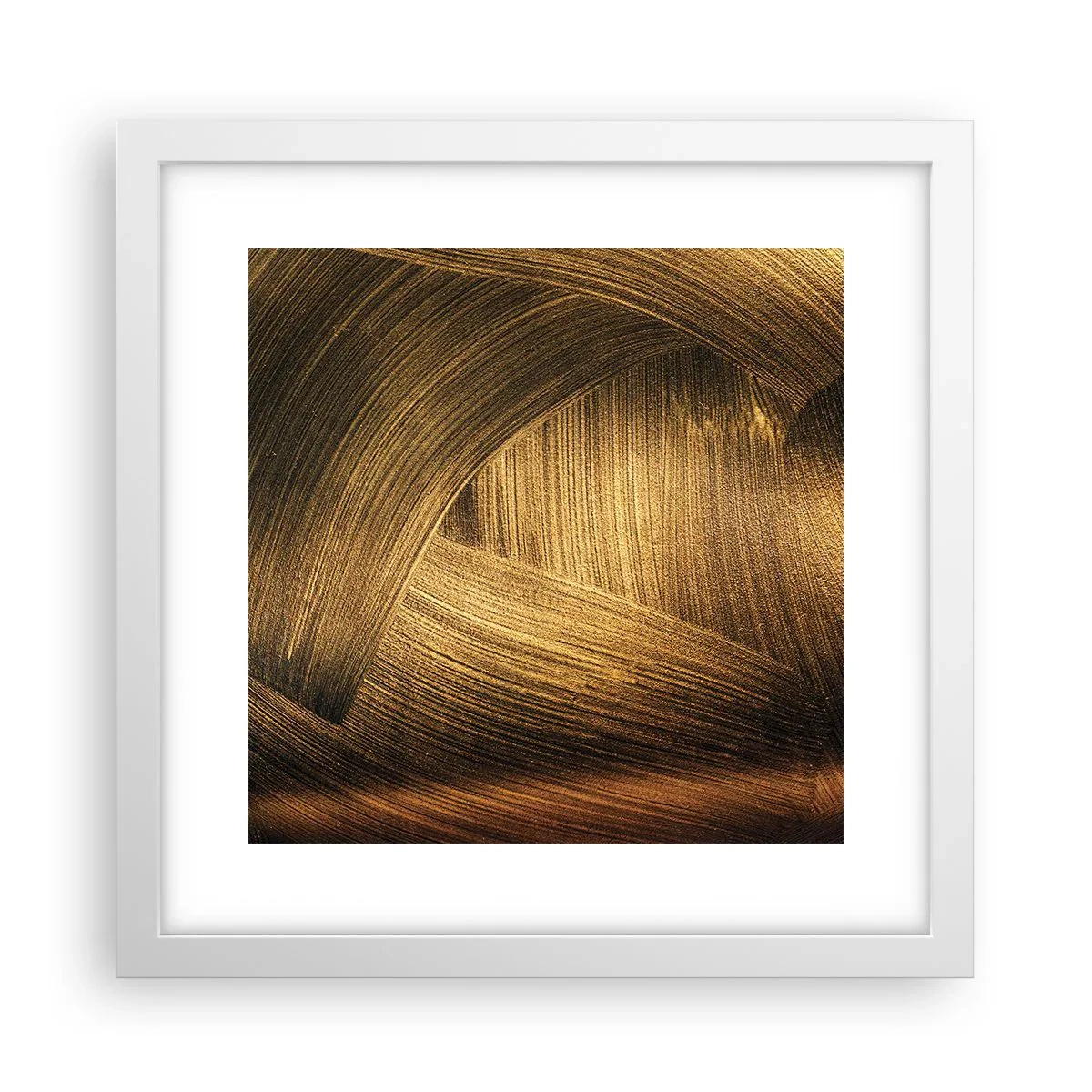 Póster en marco blanco - En un laberinto de oro - 30x30 cm