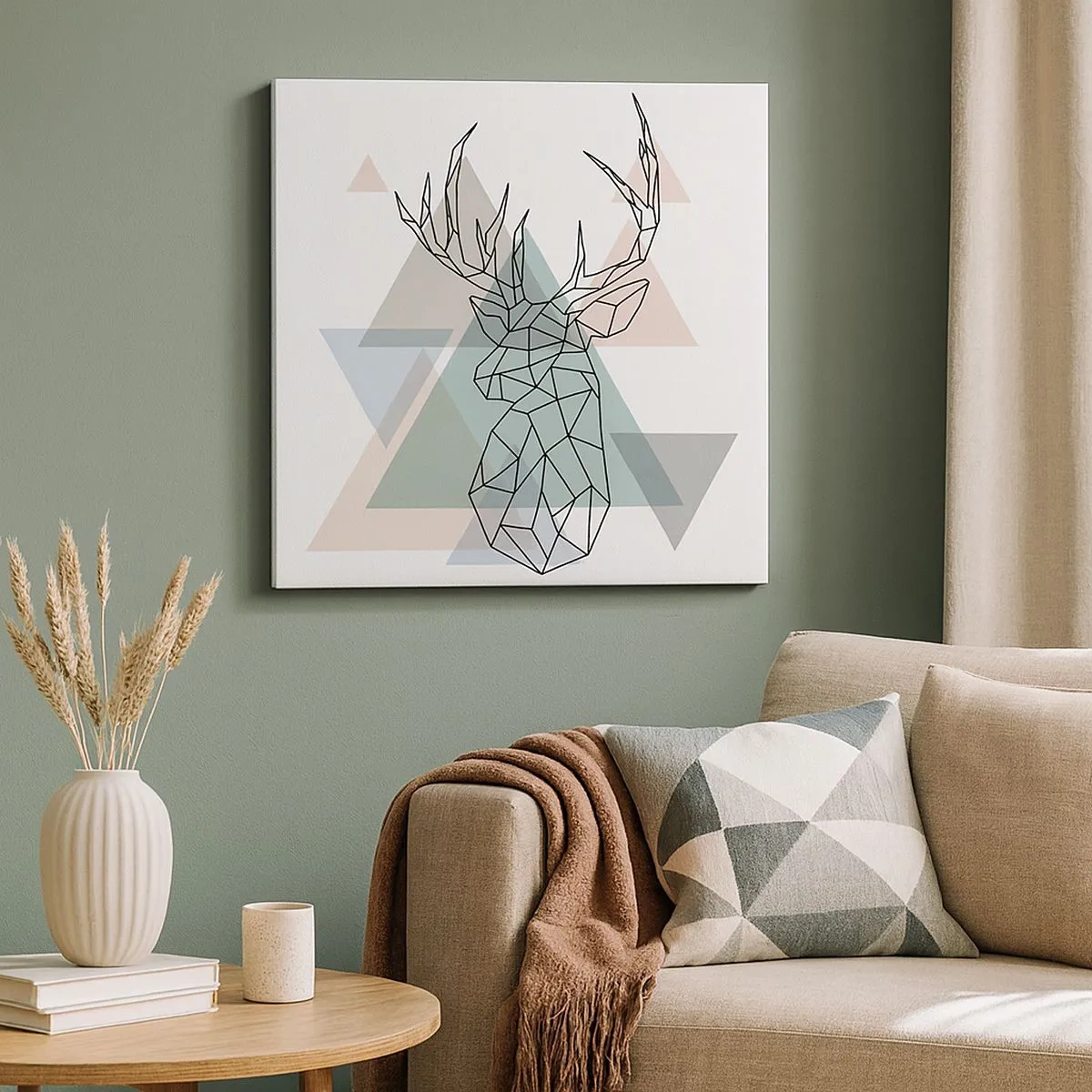 Cuadro sobre lienzo - Impresión de Imagen - En un bosque geométrico - 30x30 cm