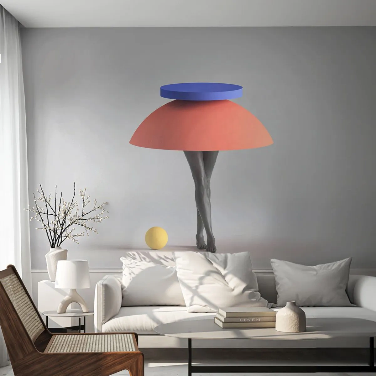 Fotomural Premium Sand - Composición surrealista - 3D, Piernas, formas - 450x315 cm