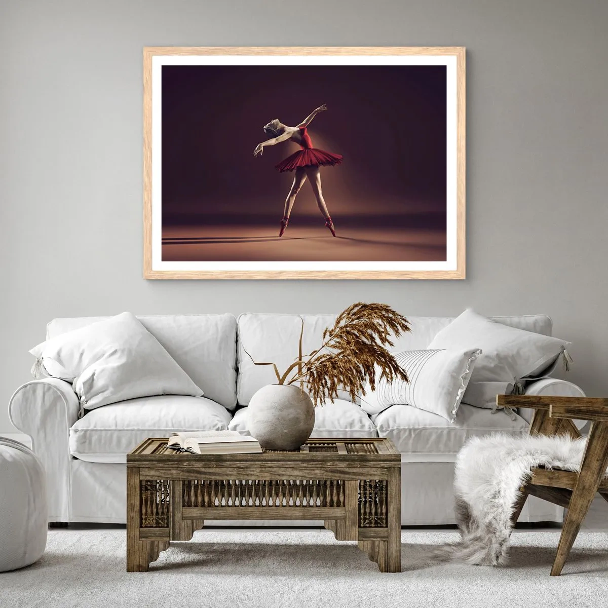 Póster en marco roble claro - Primera bailarina - 50x40 cm