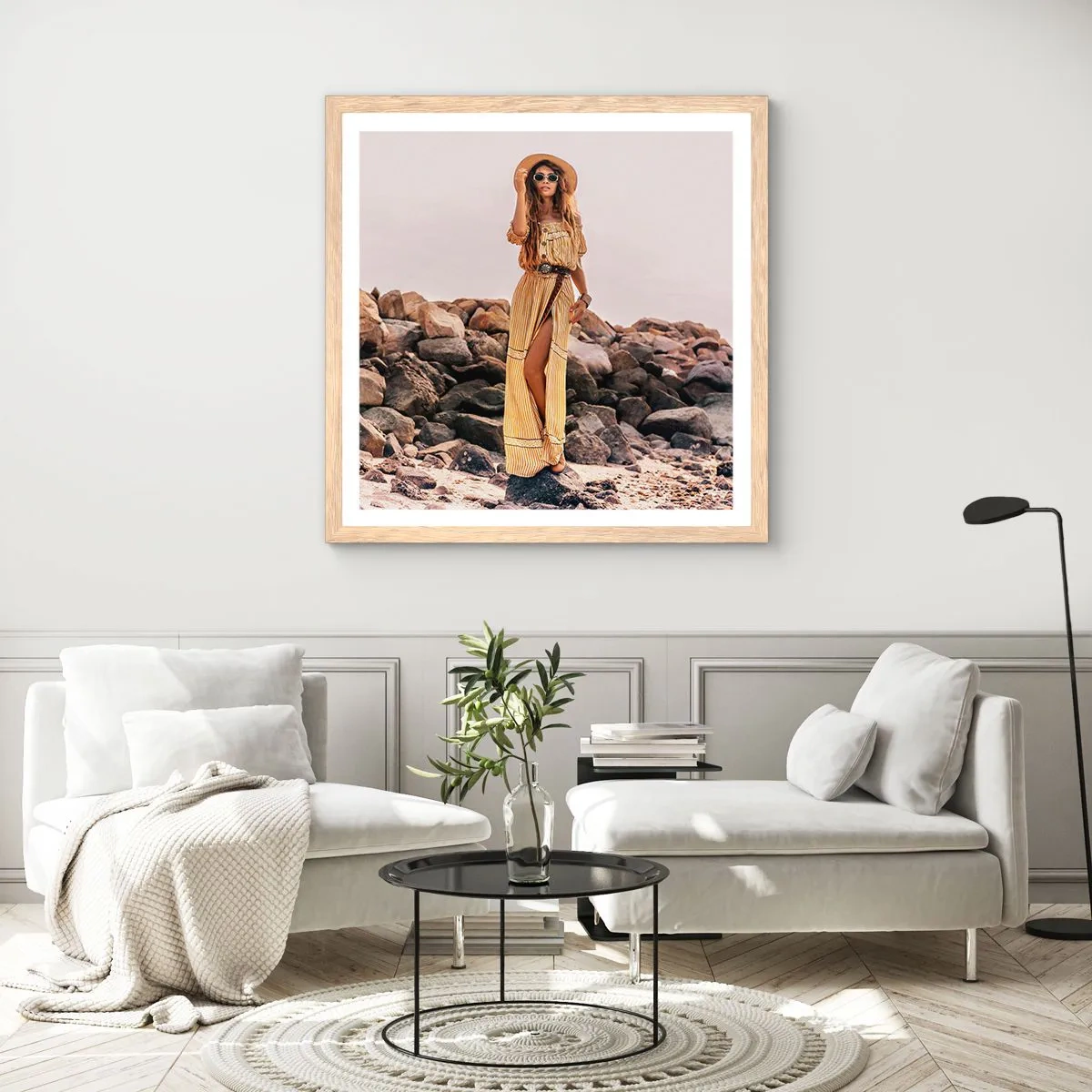 Póster en marco roble claro - La magia de las piedras - 50x50 cm