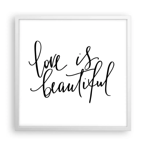 Póster en marco blanco - Leer y repetir - 50x50 cm