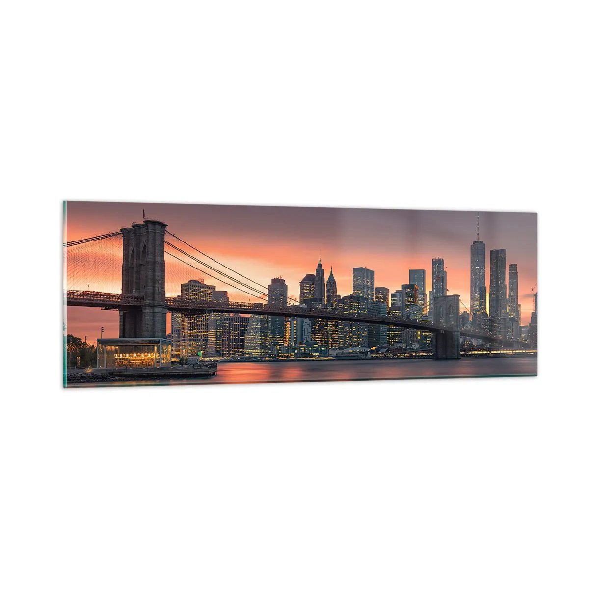 Cuadro sobre vidrio - Impresiones sobre Vidrio - Ahogado en el silencio lila - 90x30 cm