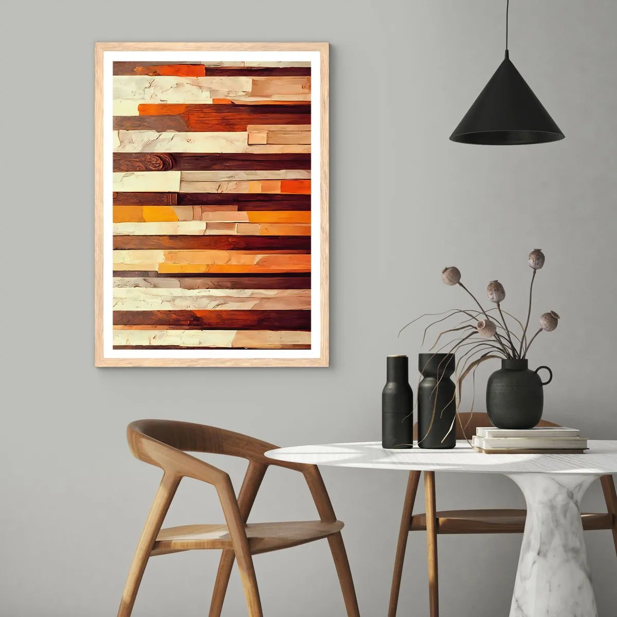 Póster en marco roble claro - Himno de los árboles del bosque - 61x91 cm
