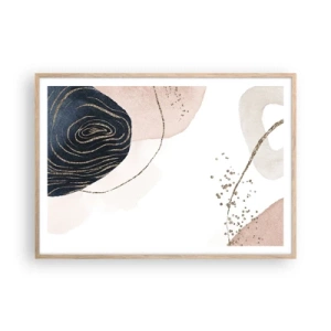 Póster en marco roble claro - Todo fluye - 100x70 cm