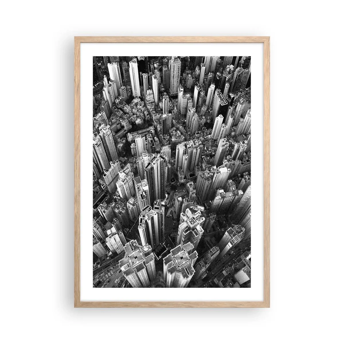 Póster en marco roble claro - Cada vez más alto - 50x70 cm