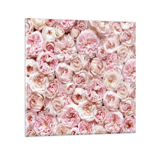 Cuadro sobre vidrio - Impresiones sobre Vidrio - Salpicado de rosas - 70x70 cm