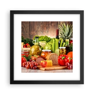Póster en marco negro - La mesa está lista - 30x30 cm