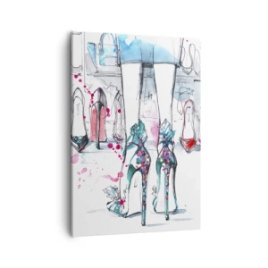 Cuadro sobre lienzo - Impresión de Imagen - Gráficos artísticos con tacones altos y accesorios. - 50x70cm - Ábrete, sésamo - Decoración de pared moderna para salón y dormitorio ARTTOR