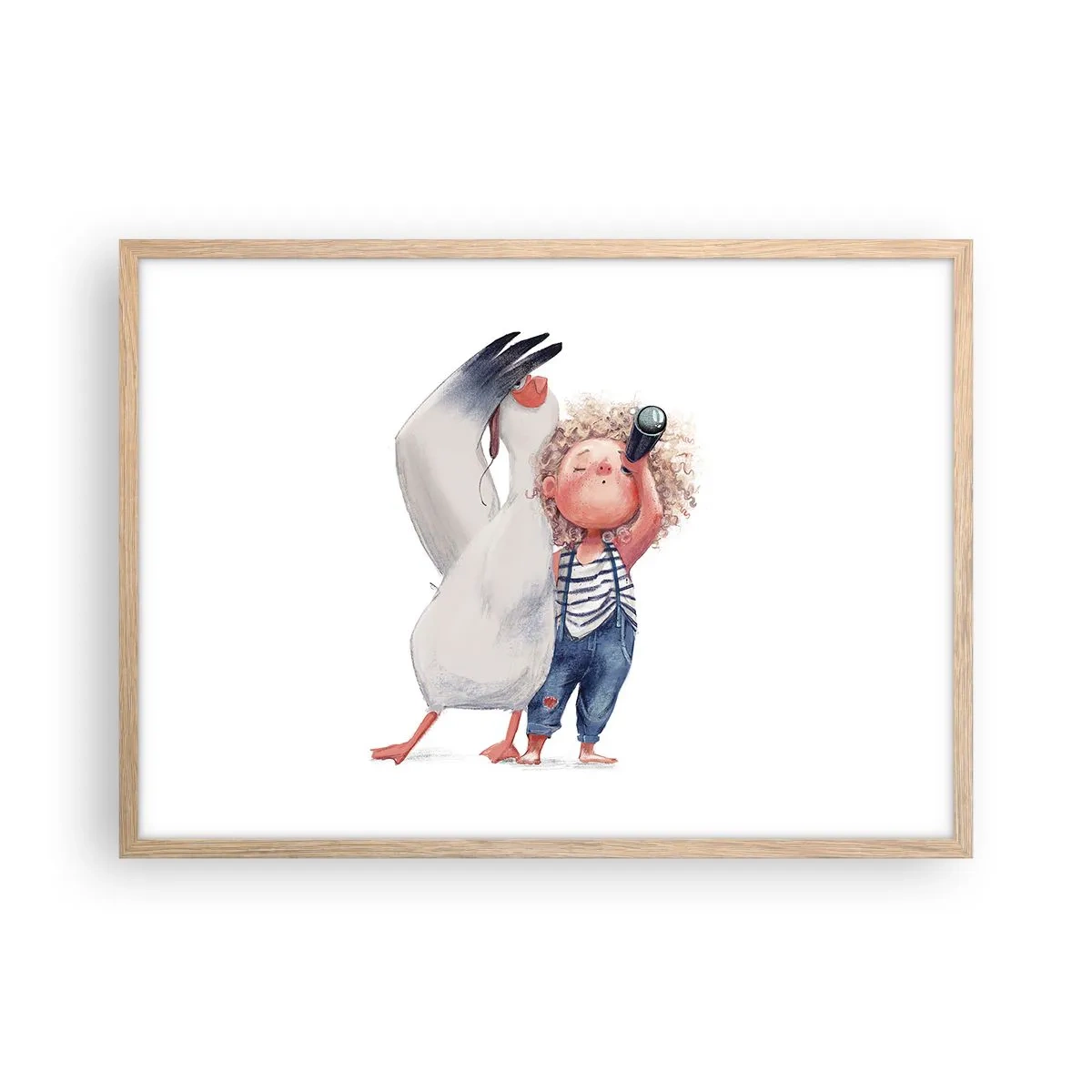 Póster en marco roble claro - Un plan para un gran viaje - 70x50 cm