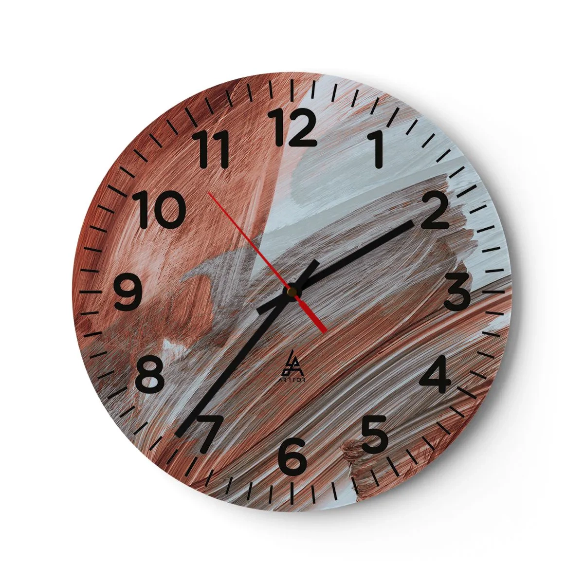 Reloj de pared - Reloj de vidrio - Abstracción otoñal y ventosa - 30x30 cm