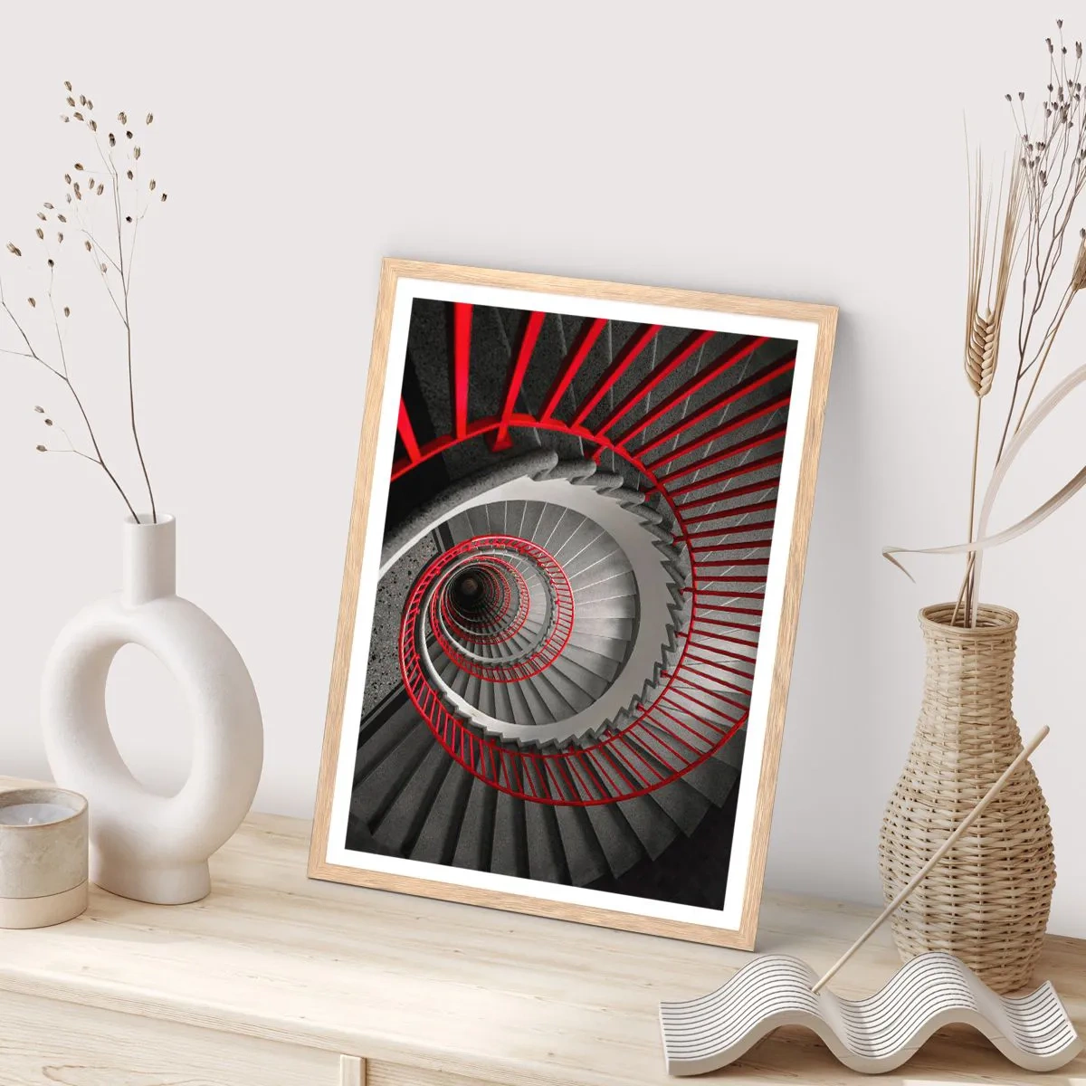 Póster en marco roble claro - Juegos arquitectónicos - 70x100 cm