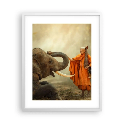 Póster en marco blanco - Un encuentro en un viaje - 40x50 cm