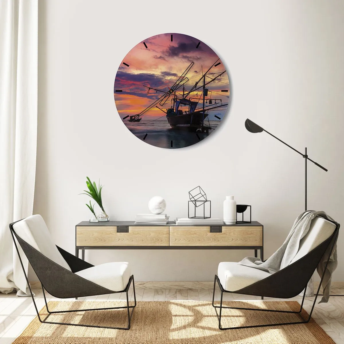 Reloj de pared - Reloj de vidrio - Una noche exótica - 40x40 cm
