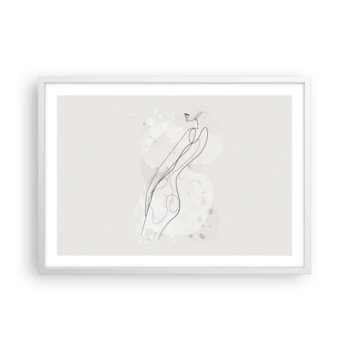 Póster en marco blanco - Una mirada no dice nada y al mismo tiempo lo dice todo - 70x50 cm