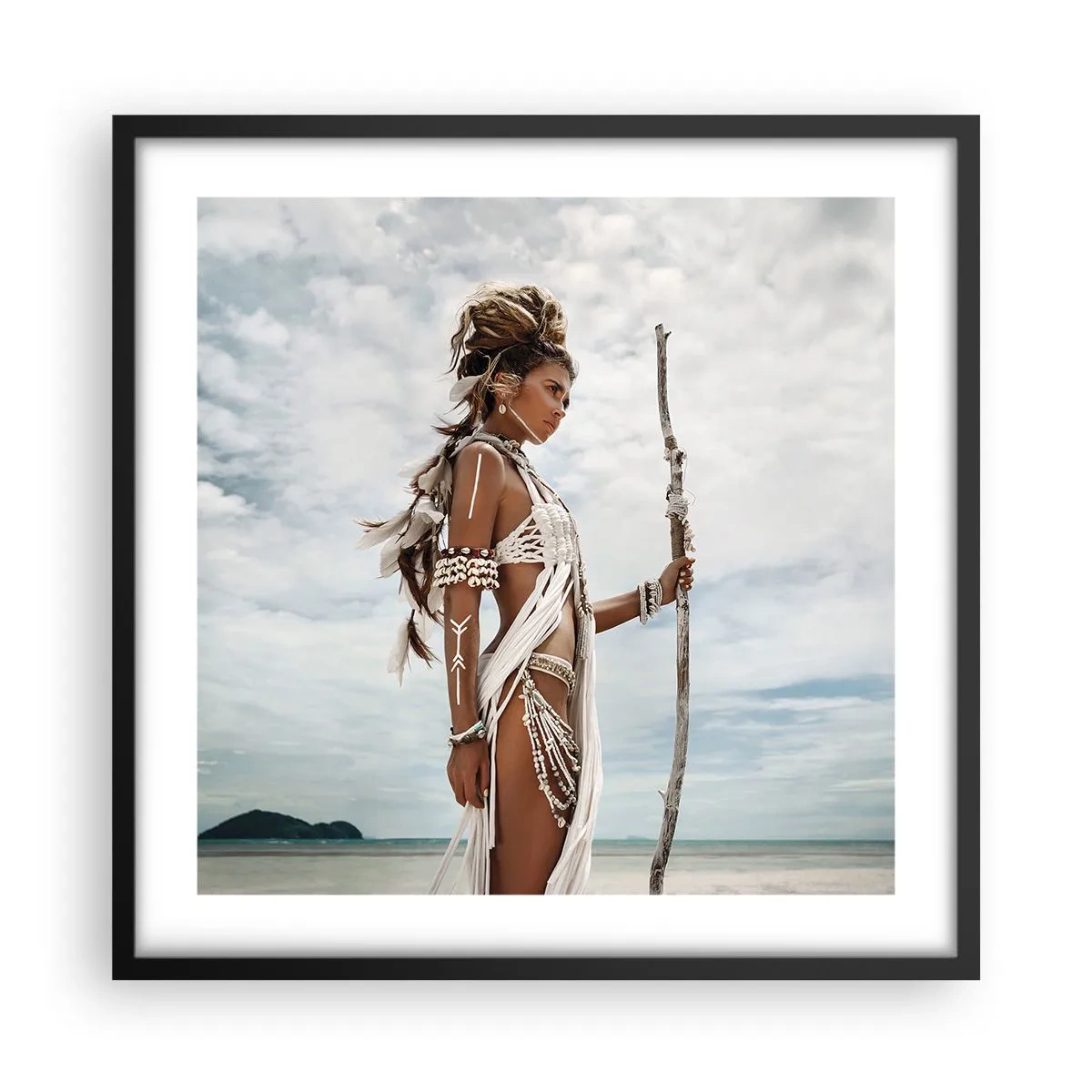 Póster en marco negro - Reina de los trópicos - 50x50 cm