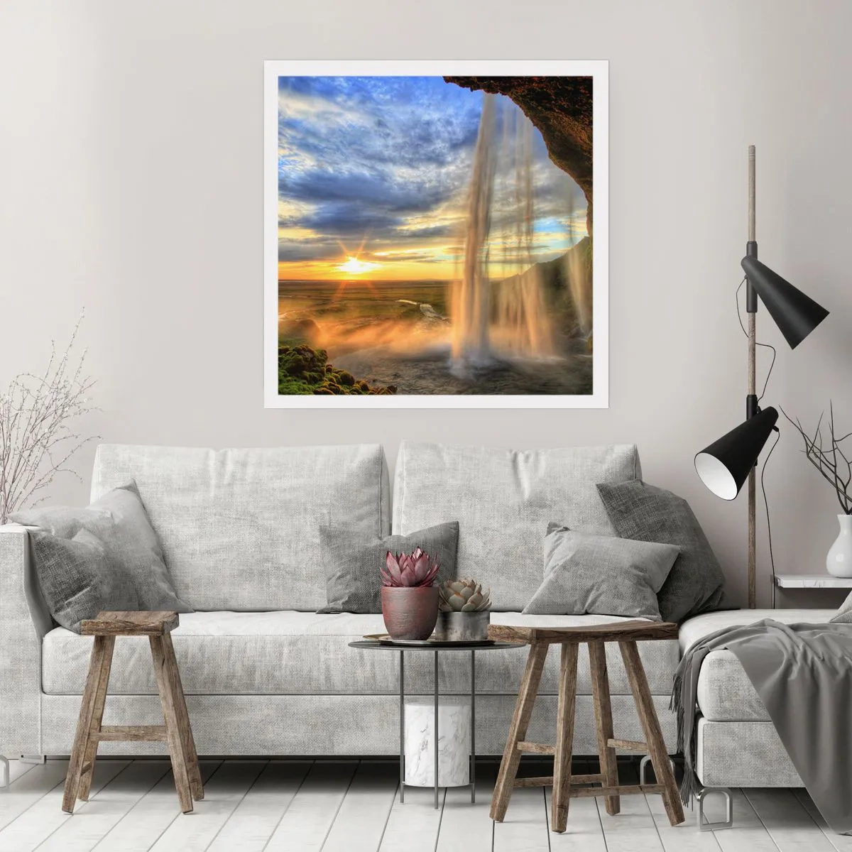 Póster - El mundo tras el velo de las gotas - 40x40 cm