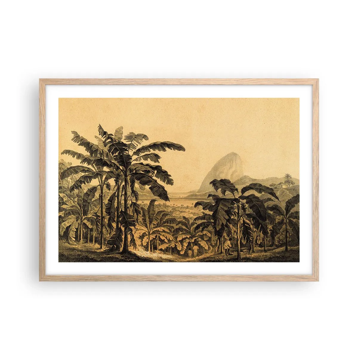 Póster en marco roble claro - En un ambiente colonial - 70x50 cm