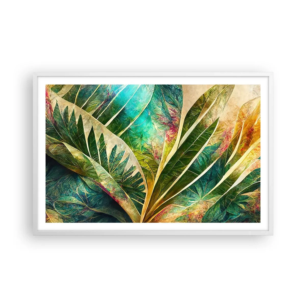 Póster en marco blanco - Los colores del trópico - 91x61 cm