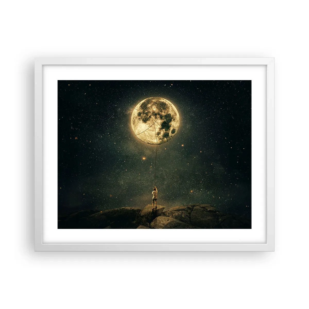 Póster en marco blanco - El que robó la luna - 50x40 cm