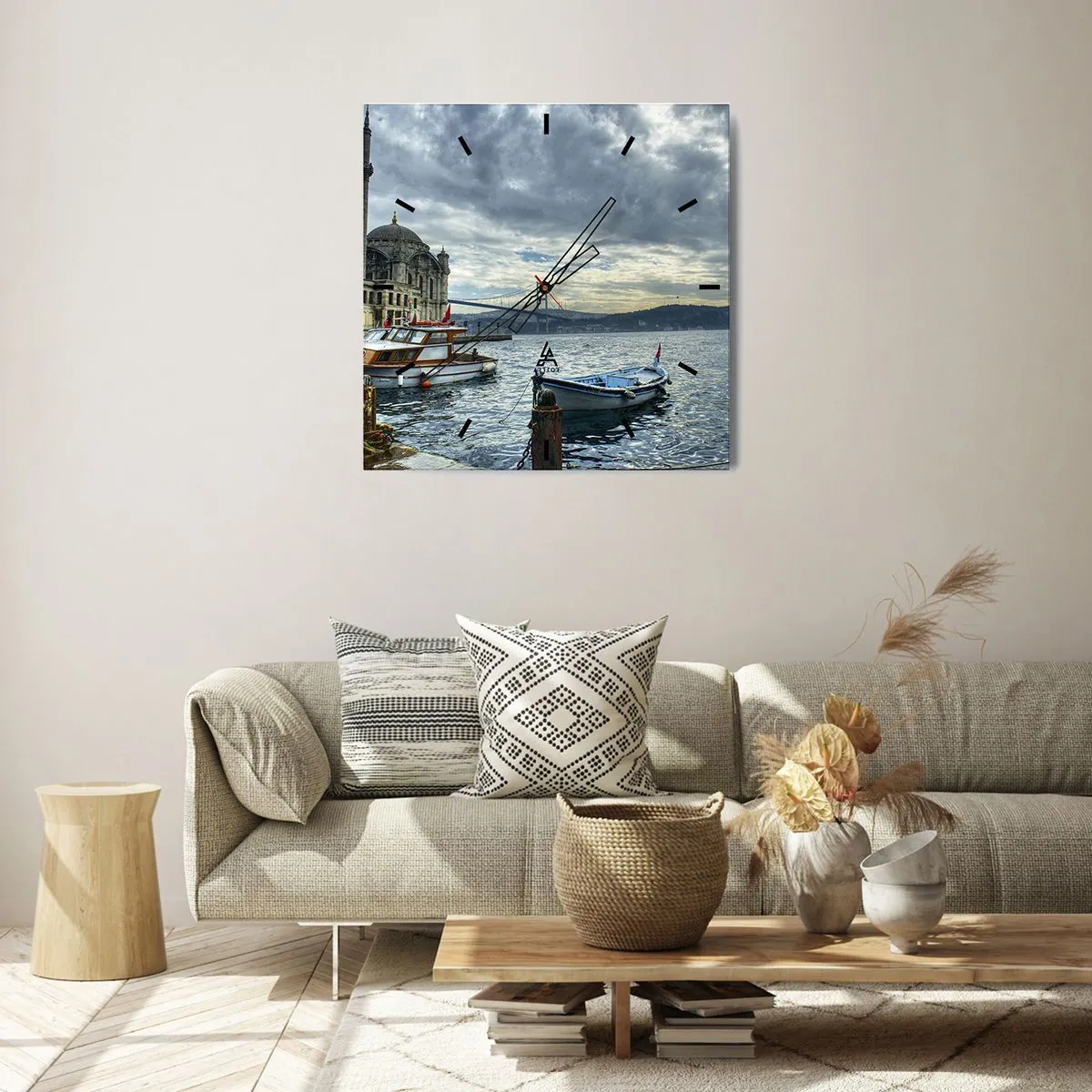 Reloj de pared - Reloj de vidrio - En el límite del mundo - 30x30 cm