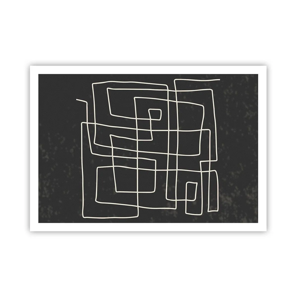 Póster - Patrón geométrico abstracto sobre un fondo oscuro - 100x70cm - No es tan sencillo - Decoración de pared moderna para salón y dormitorio ARTTOR