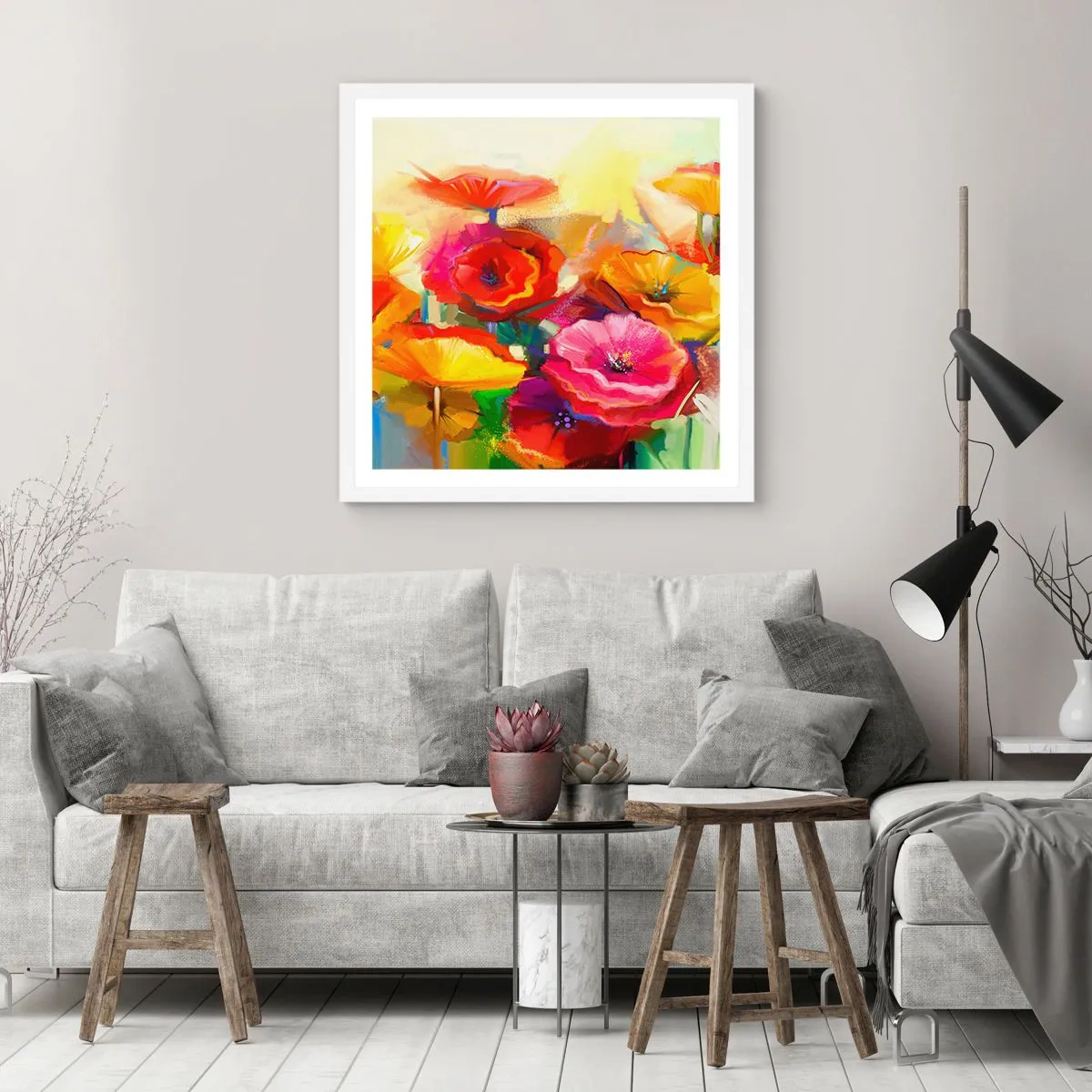 Póster en marco blanco - No solo rojo - 60x60 cm