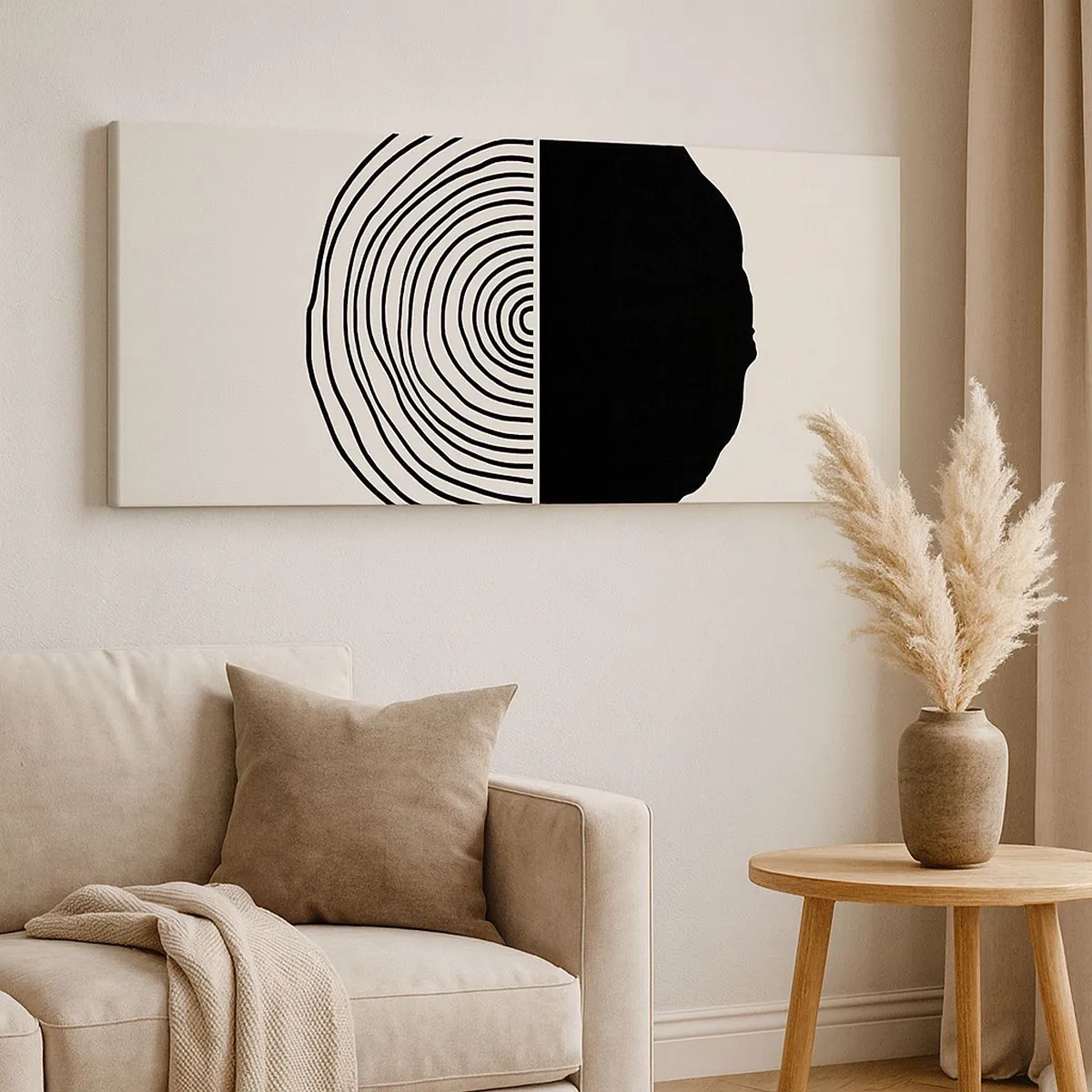 Cuadro sobre lienzo - Impresión de Imagen - Mitad y mitad - 100x40 cm