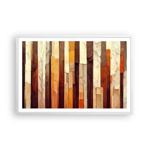 Póster en marco blanco - Himno de los árboles del bosque - 91x61 cm