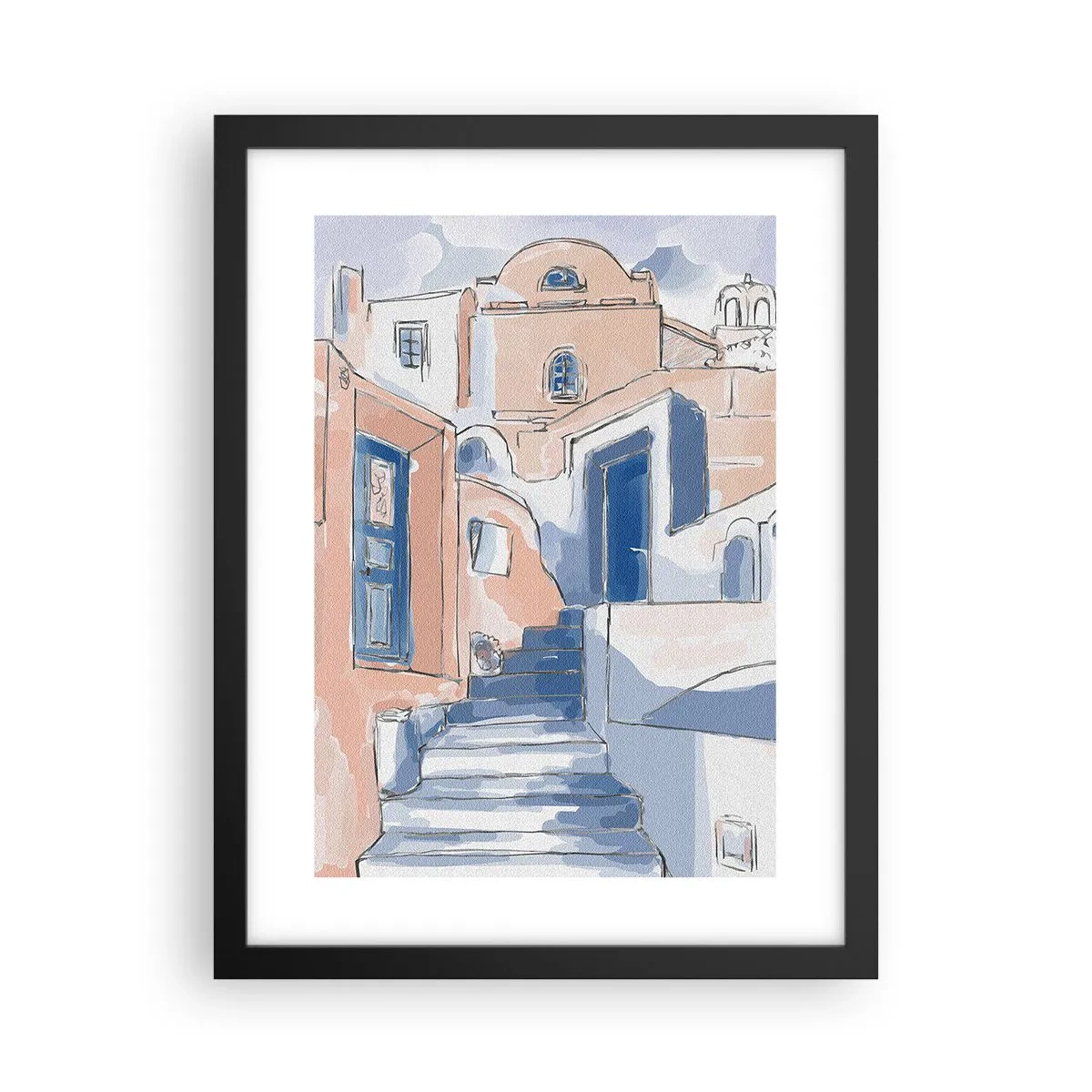 Póster en marco negro - Ciudad exótica - 30x40 cm