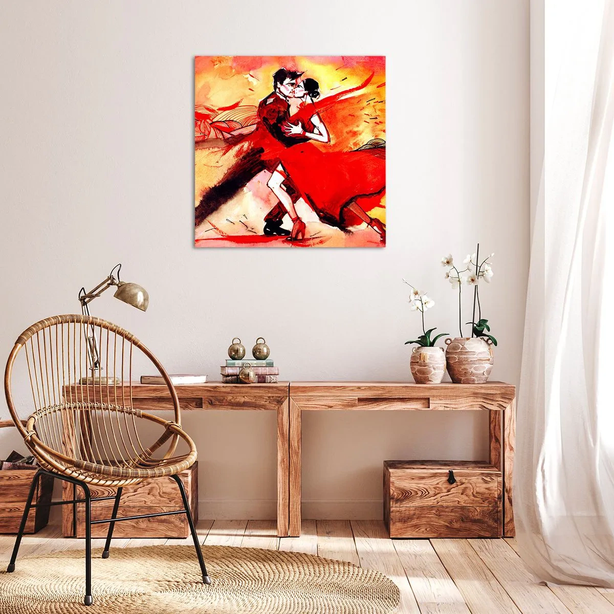 Cuadro sobre lienzo - Impresión de Imagen - Ritmo púrpura de la pasión - 60x60 cm