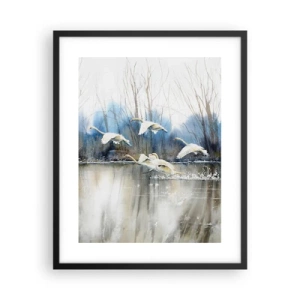 Póster en marco negro - Como en un cuento de cisnes salvajes - 40x50 cm