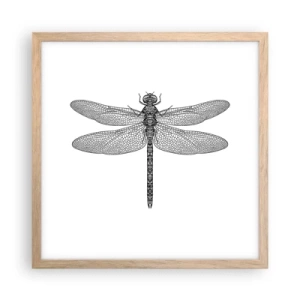 Póster en marco roble claro - Precisión de la naturaleza - 40x40 cm