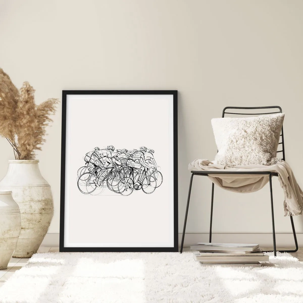 Póster en marco negro - Juntos como un equipo - 30x40 cm