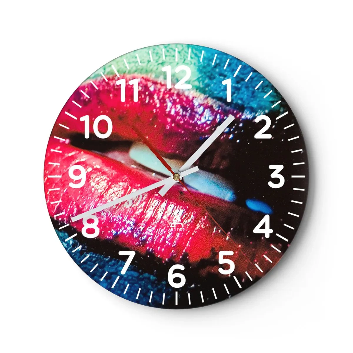 Reloj de pared - Reloj de vidrio - Sensual e inquietante - 40x40 cm