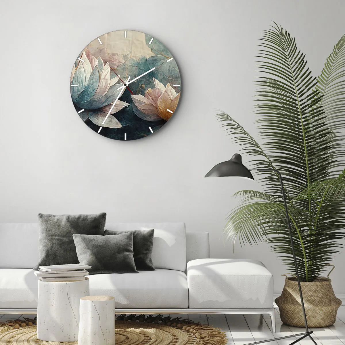 Reloj de pared - Reloj de vidrio - Estrellas de lago - 30x30 cm