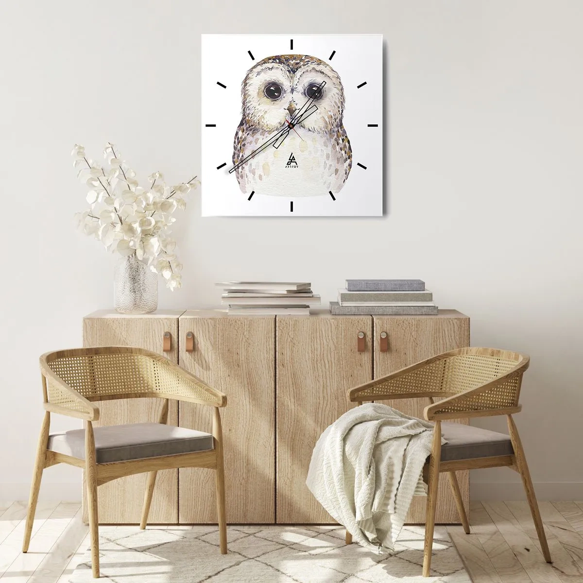 Reloj de pared - Reloj de vidrio - Mírame a los ojos - 30x30 cm