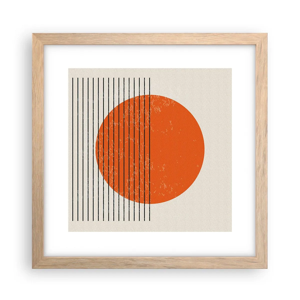 Póster en marco roble claro - Siempre el sol - 30x30 cm