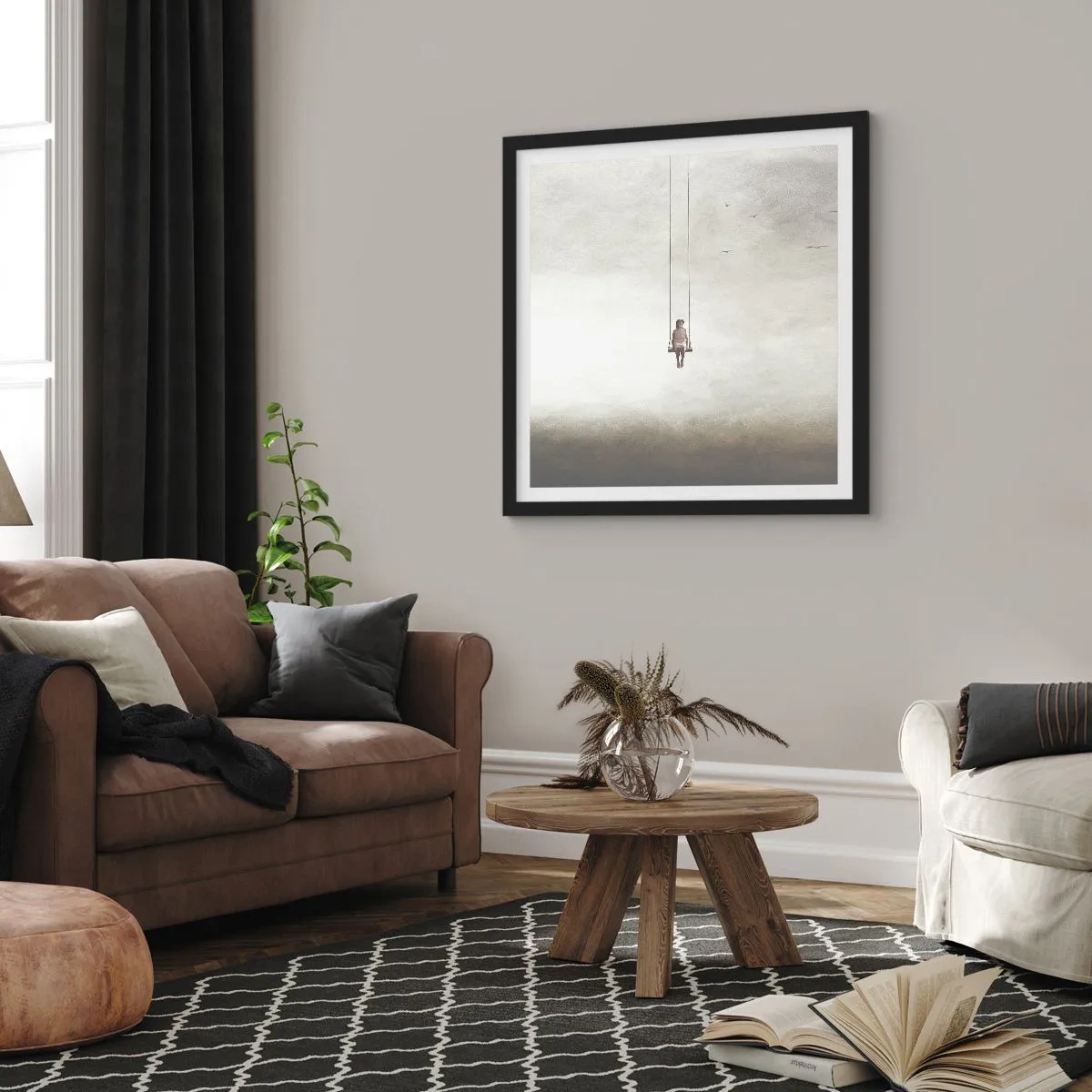 Póster en marco negro - El niño que llevamos dentro - 50x50 cm