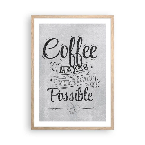 Póster en marco roble claro - ¿Cómo no amar el café? - 50x70 cm