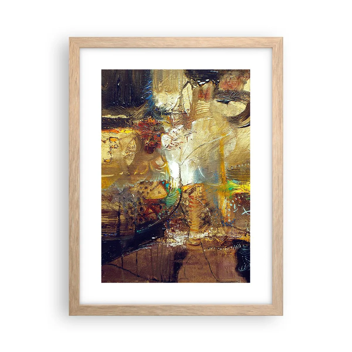 Póster en marco roble claro - Frío, templado, caliente - 30x40 cm