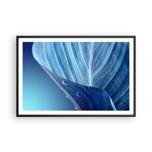 Póster en marco negro - Gotas ocultas de azul - 91x61 cm