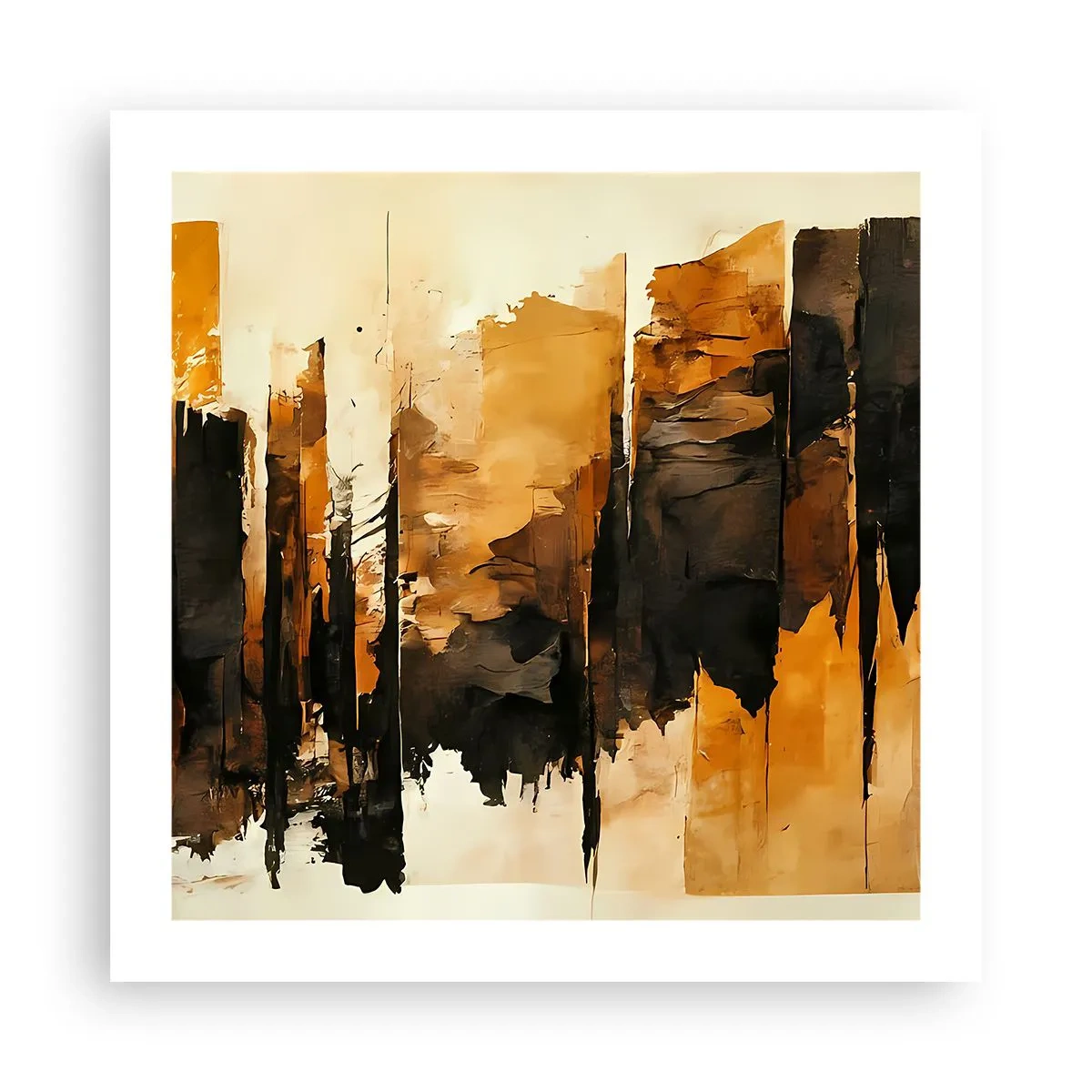 Póster - Armonía de negro y oro - 50x50 cm