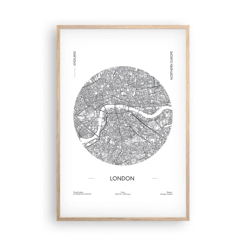 Póster en marco roble claro - Anatomía de Londres - 61x91 cm