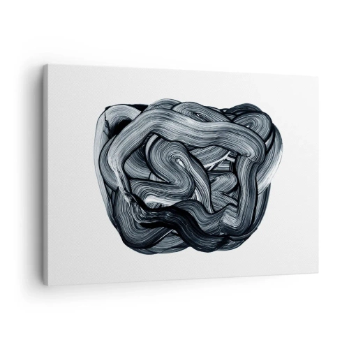 Cuadro sobre lienzo - Impresión de Imagen - Composición abstracta en tonos de gris - 70x50cm - No es tan sencillo - Decoración de pared moderna para salón y dormitorio ARTTOR
