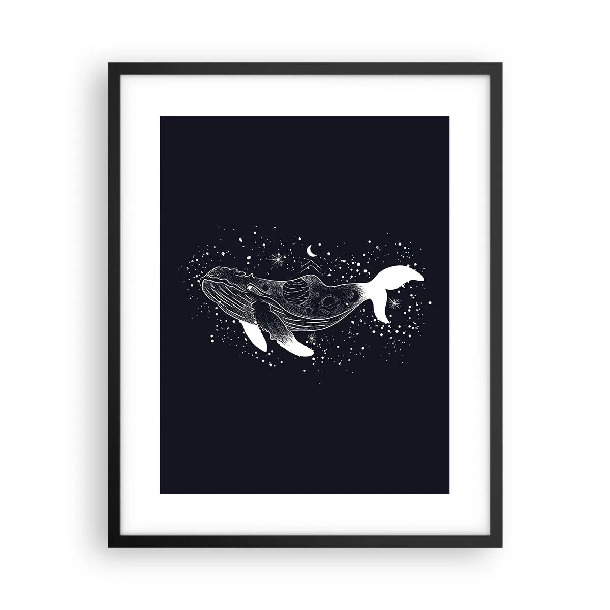 Póster en marco negro - En el océano del universo - 40x50 cm