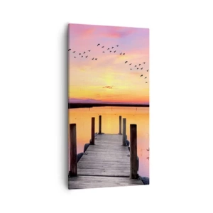 Cuadro sobre lienzo - Impresión de Imagen - Violeta amanecer silencioso - 55x100 cm